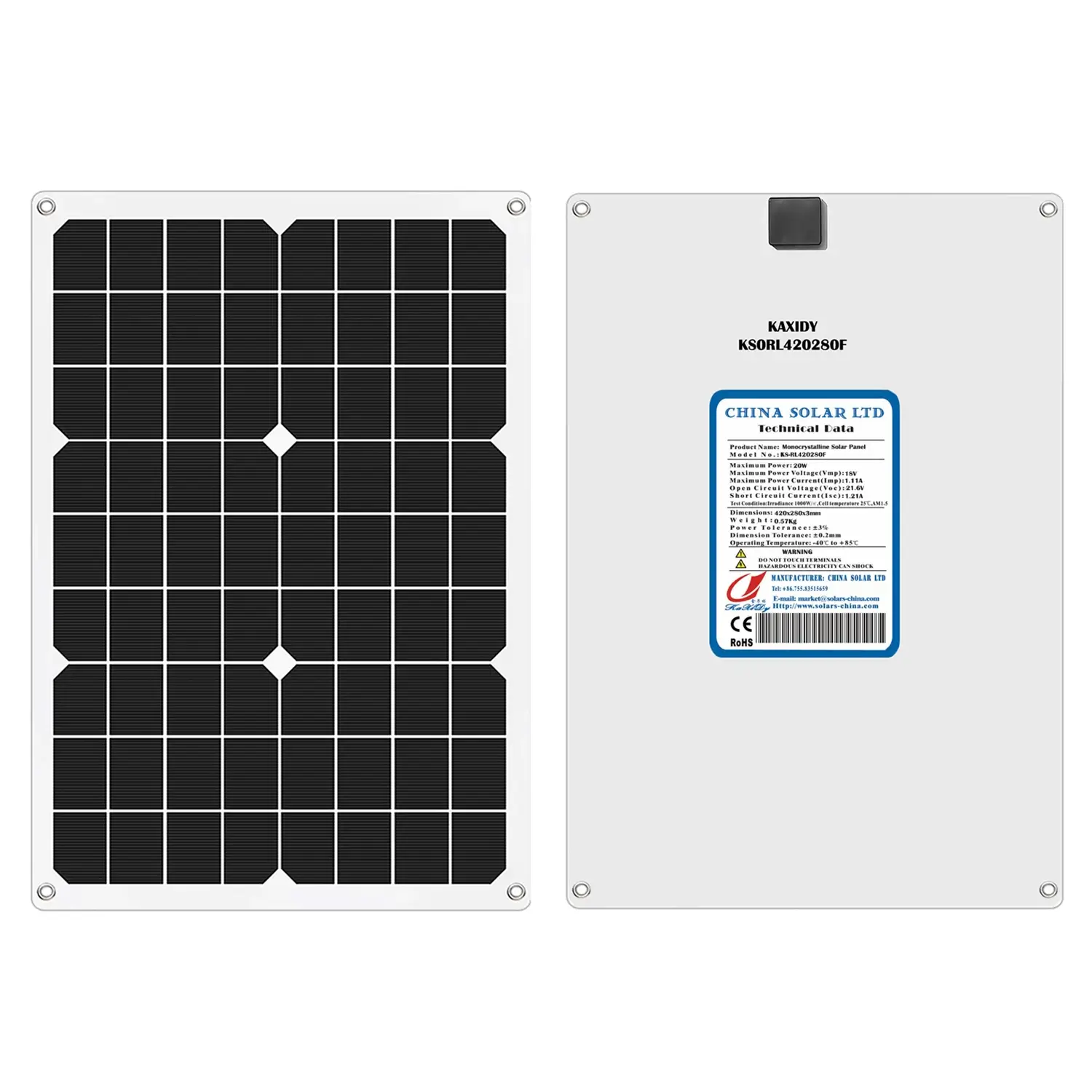 paneles solares flexibles 20W