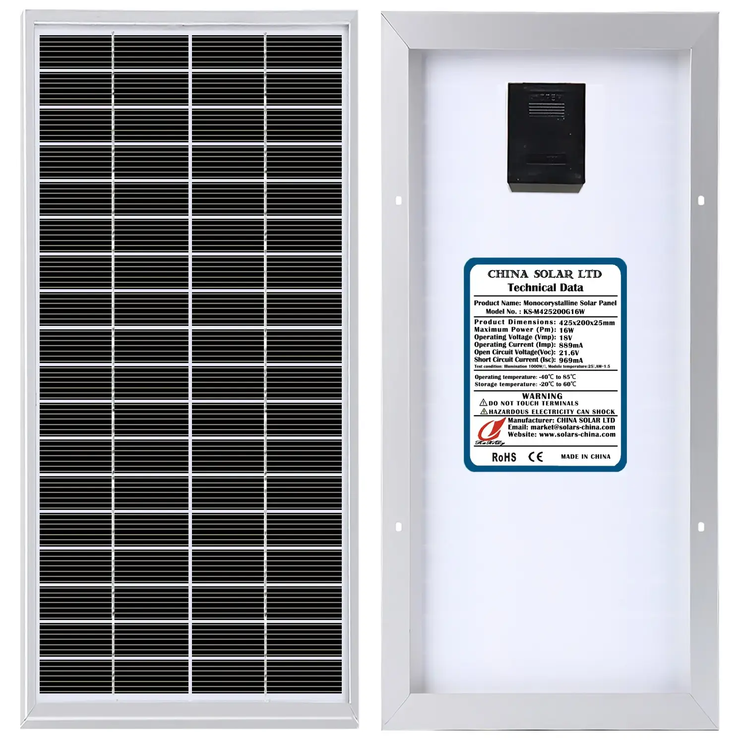 16W módulos solares
