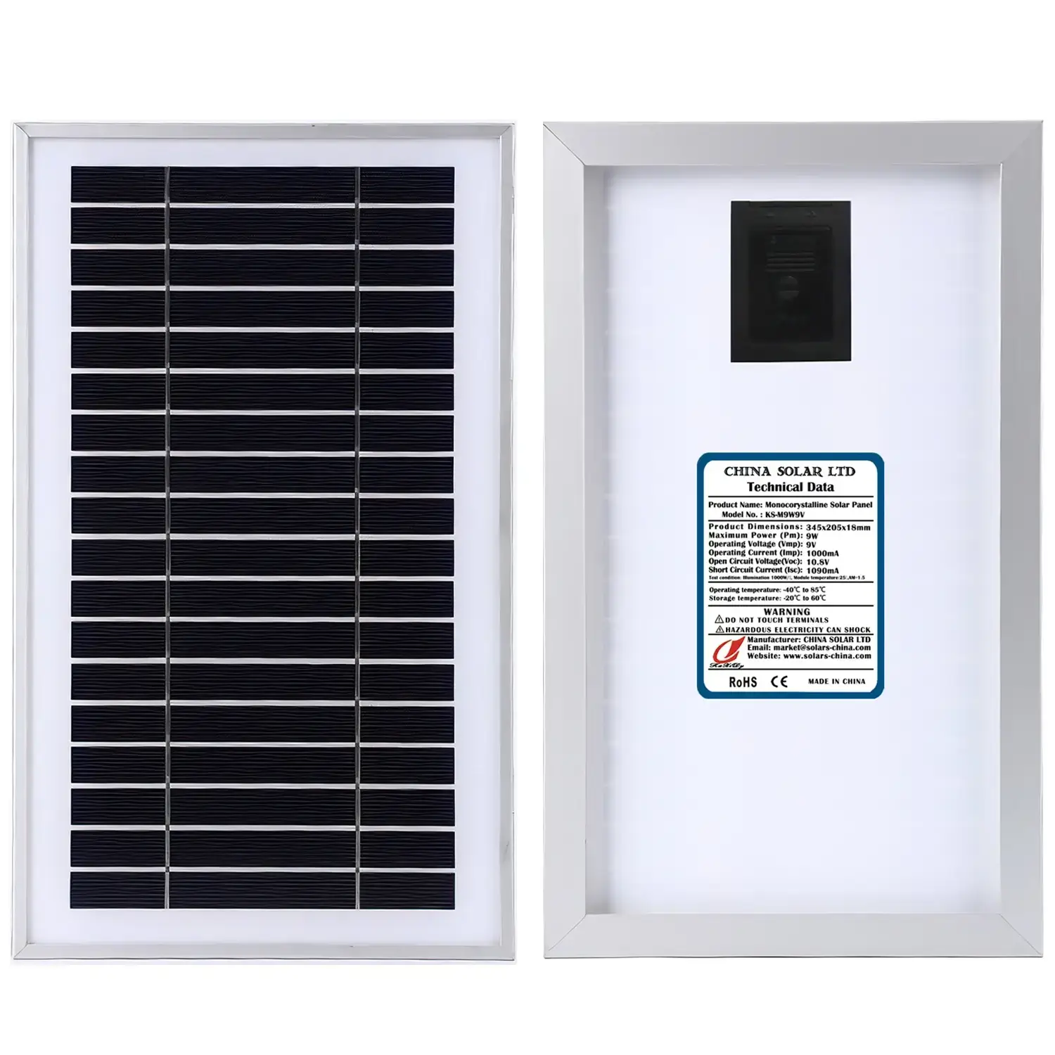 paneles solares 9W 9V