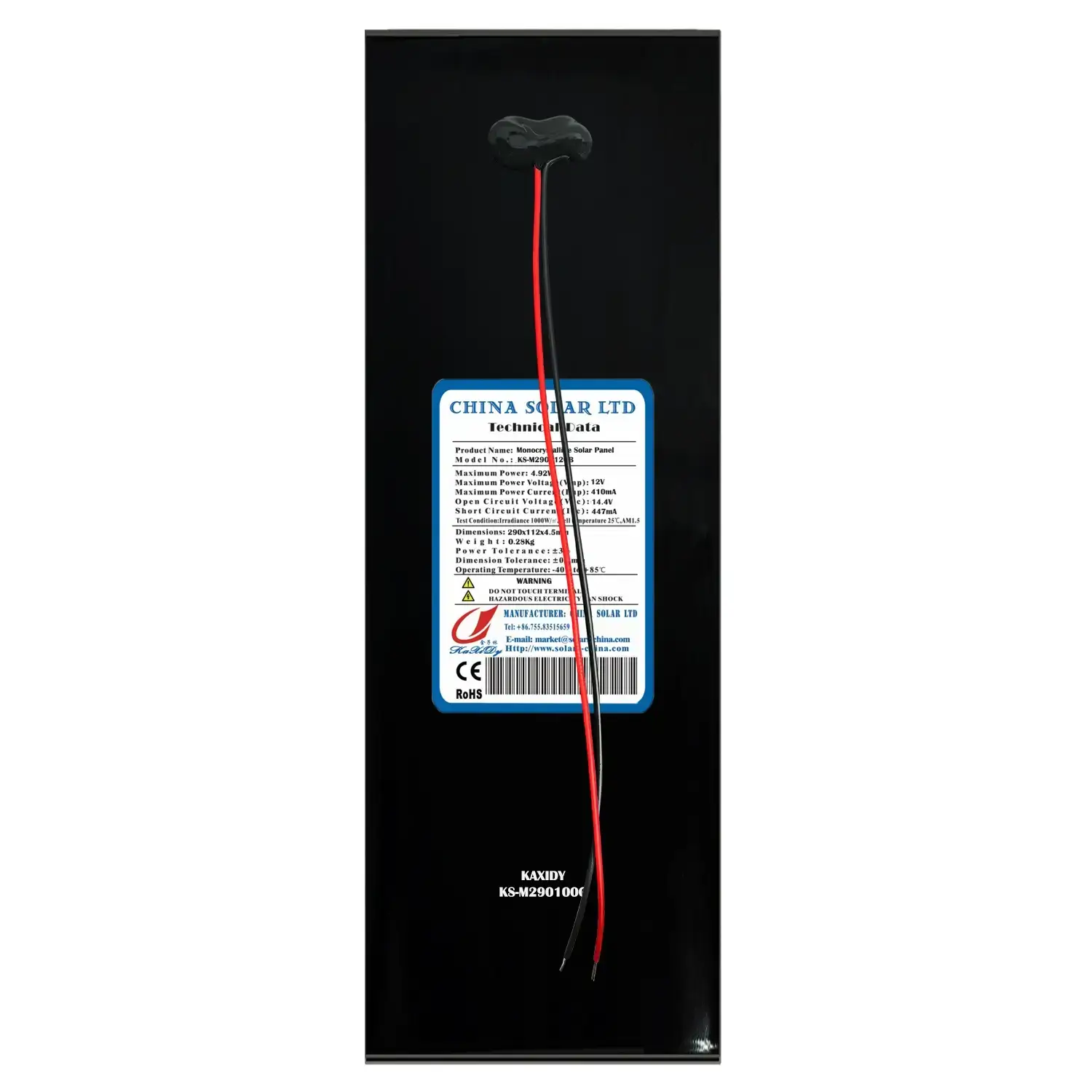 12V paneles solares negro