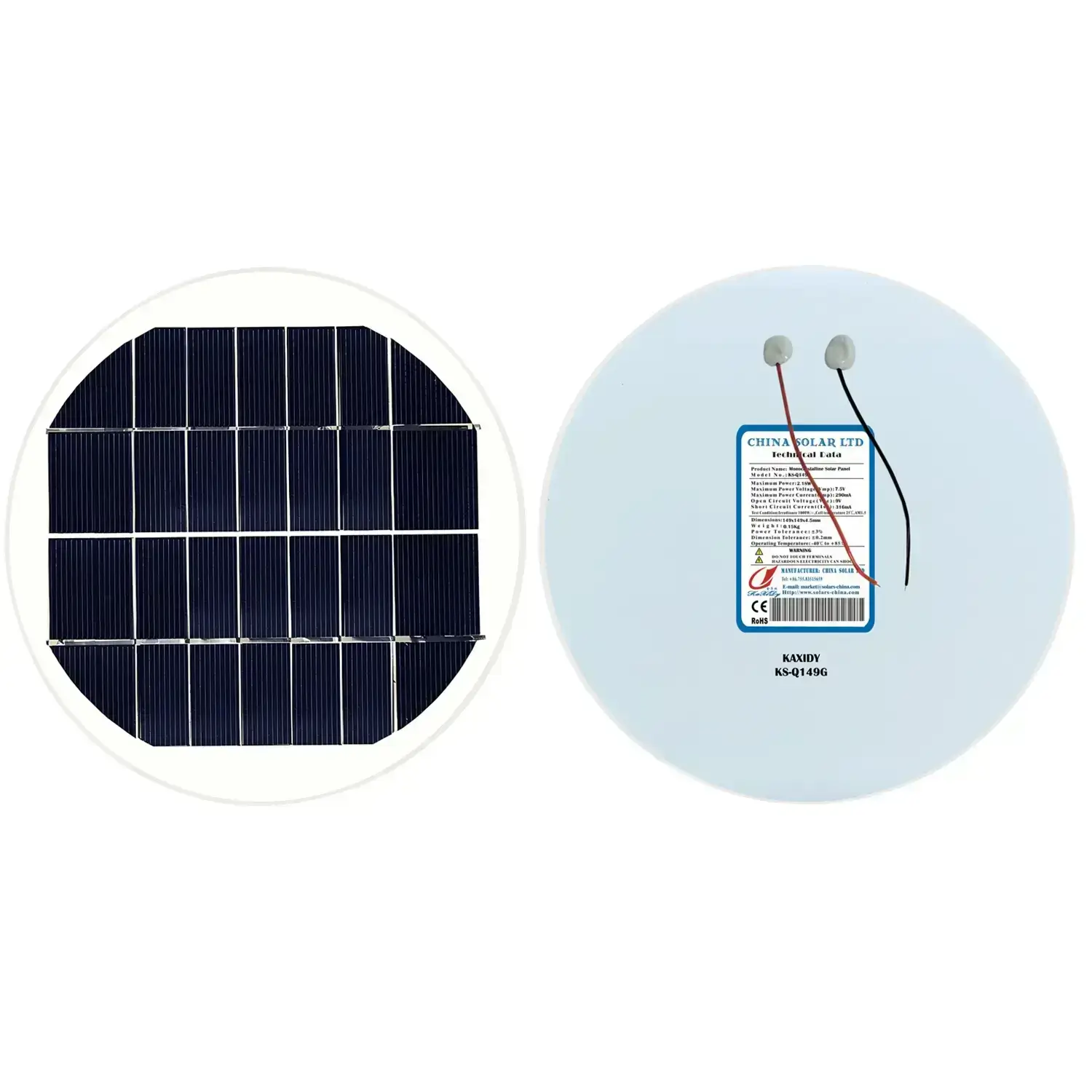 8V paneles solares redondo