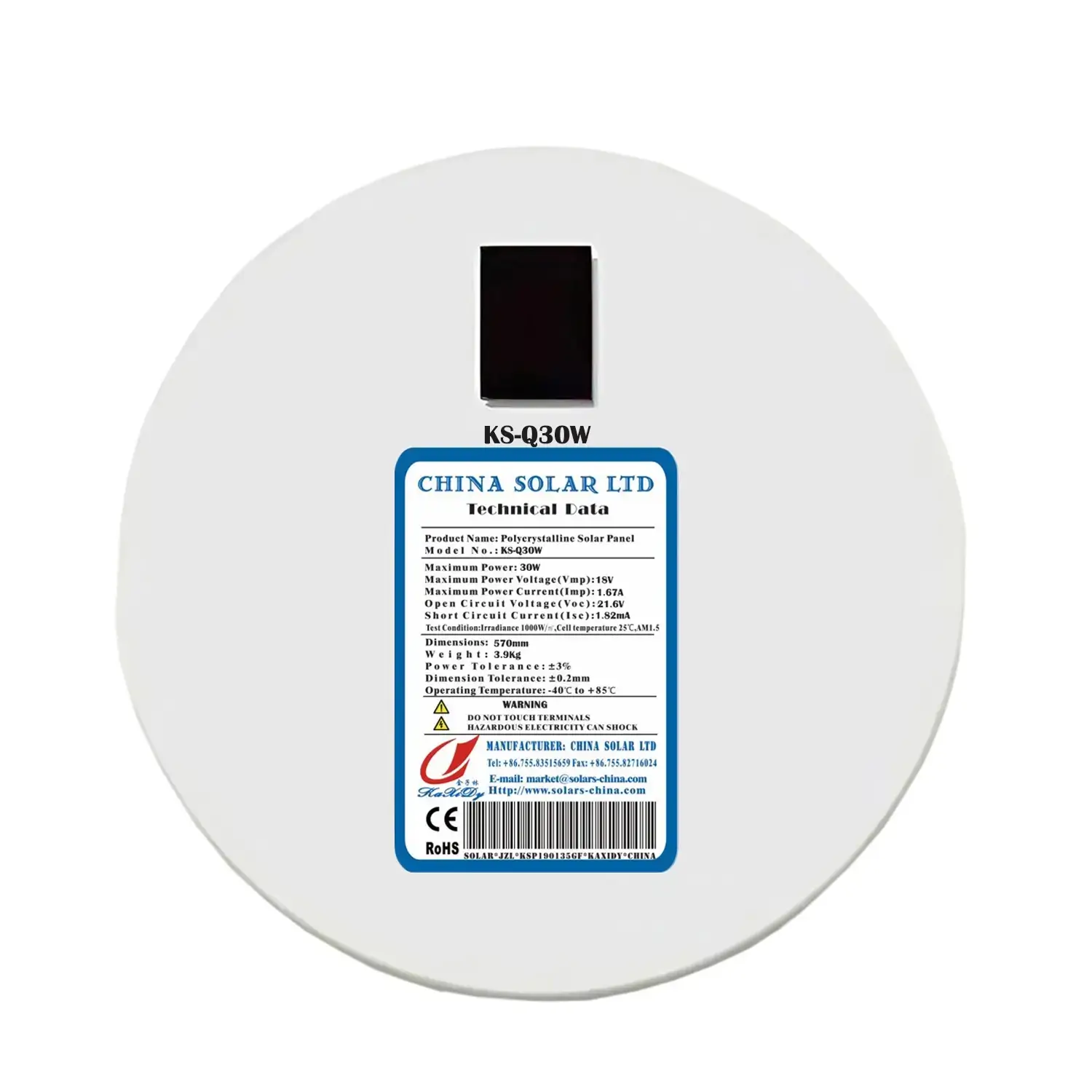paneles solares redondo 30W